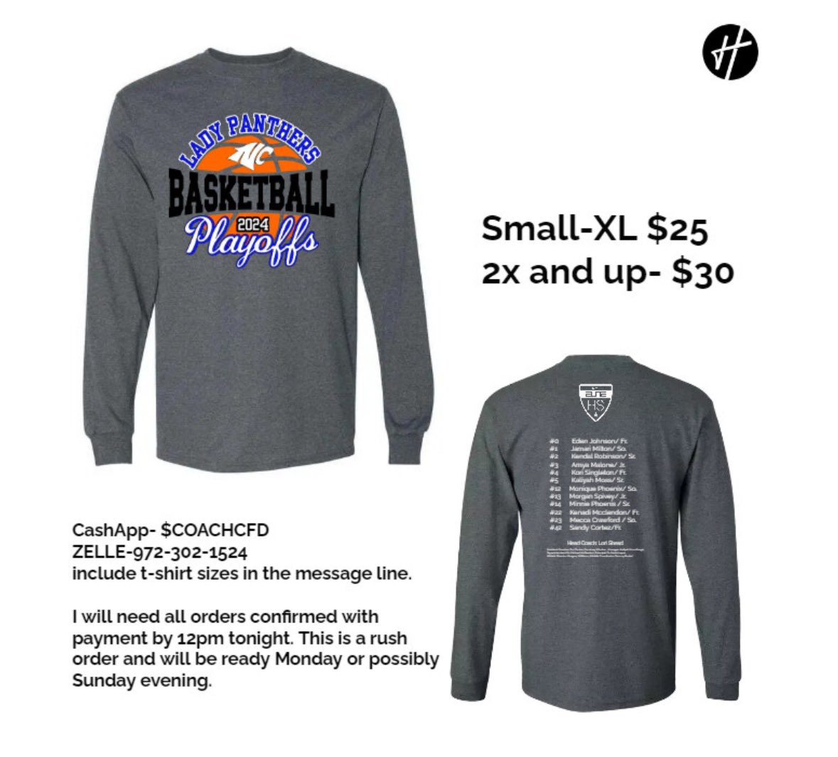 NoCro Lady Panthers (@nocrowbb) on Twitter photo Ticket and t-shirt playoff information for Monday’s game. Ticket and t-shirt playoff information for Monday’s game.