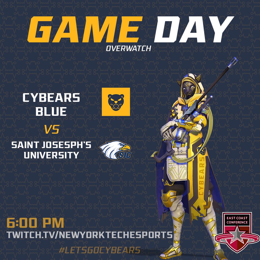 New York Tech Cybears (@nyit_esports) on Twitter photo Come check out Cybears Blue take on <a href="/SJCLIEsports/">St. Joseph's (L.I.) Esports</a> today at 6pm
twitch.tv/newyorktechesp… Come check out Cybears Blue take on <a href="/SJCLIEsports/">St. Joseph's (L.I.) Esports</a> today at 6pm
twitch.tv/newyorktechesp…