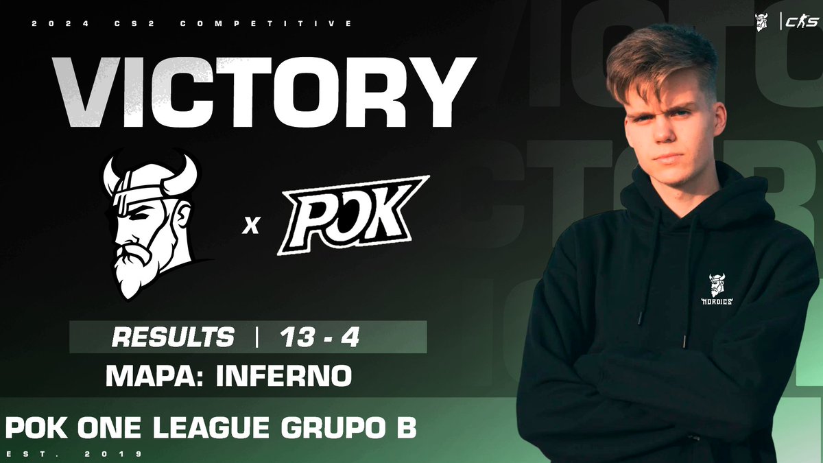 nordicsesports_'s tweet image. 1st Victory with a banger 😍
Vencemos os @pok_esports no Inferno por 13 - 4  na @pok_esports One League Grupo B.
Parabéns rapazes
Obrigado por assistires o nosso jogo, Vikings🪓
#GONORDICS⚪️⚫️
#LETSMAKEHISTORY📖