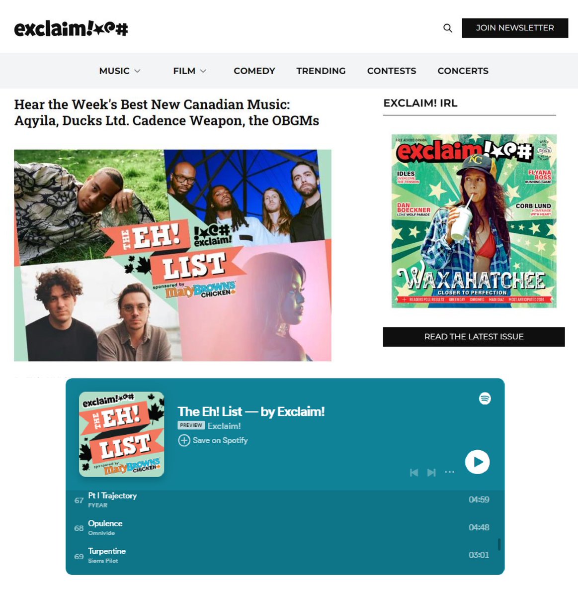 AsherMedia's tweet photo. Hear the Week's Best New Canadian Music from @exclaimdotca #spotify #spotifyplaylist #ehList
w/ Omnivide and more!
https://t.co/ZwwkhCzBfF https://t.co/qQjU3FrBpi