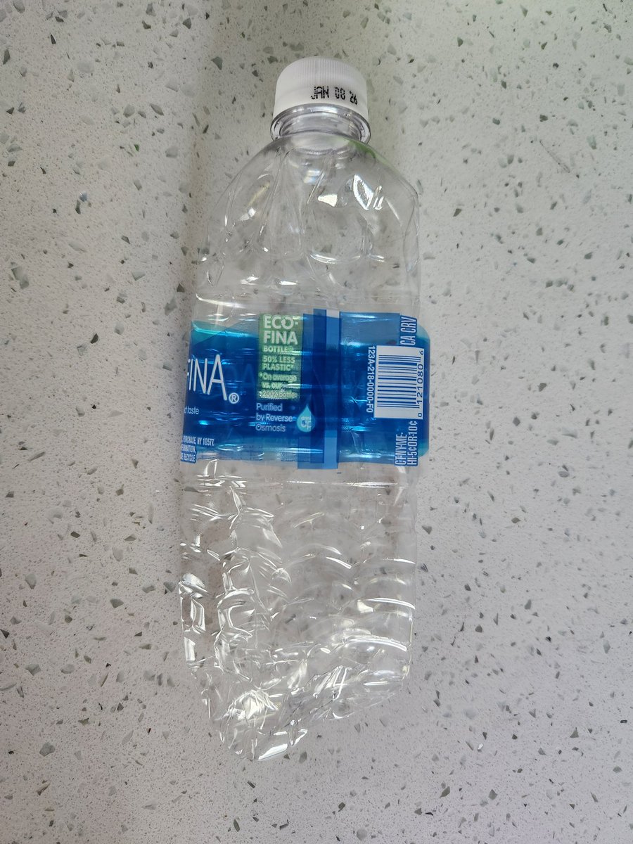 Very disappointing <a href="/Aquafina/">Aquafina</a> Had a crushed empty bottle in my 24 bottle case. This is the 3rd time. The rest of the bottles are also so banged up, they barely stand up without tipping over. Can we put that cardboard bottom back in? This is getting ridiculous.