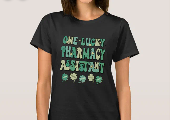 One Lucky Pharmacy Assistant Groovy St Patrick's T-Shirt; 
urlis.net/eps7pcay
#NationalPizzaDay #SeesCandies #DragonCoin #SeesCandies #TOTP #Corrie #DragraceUKVstheWorld #ENGvWAL #adlvper #WrestleMania📷 #ElectionResults #StPatricksDayShirt #StPatricksDay #StPatricksDaygifts