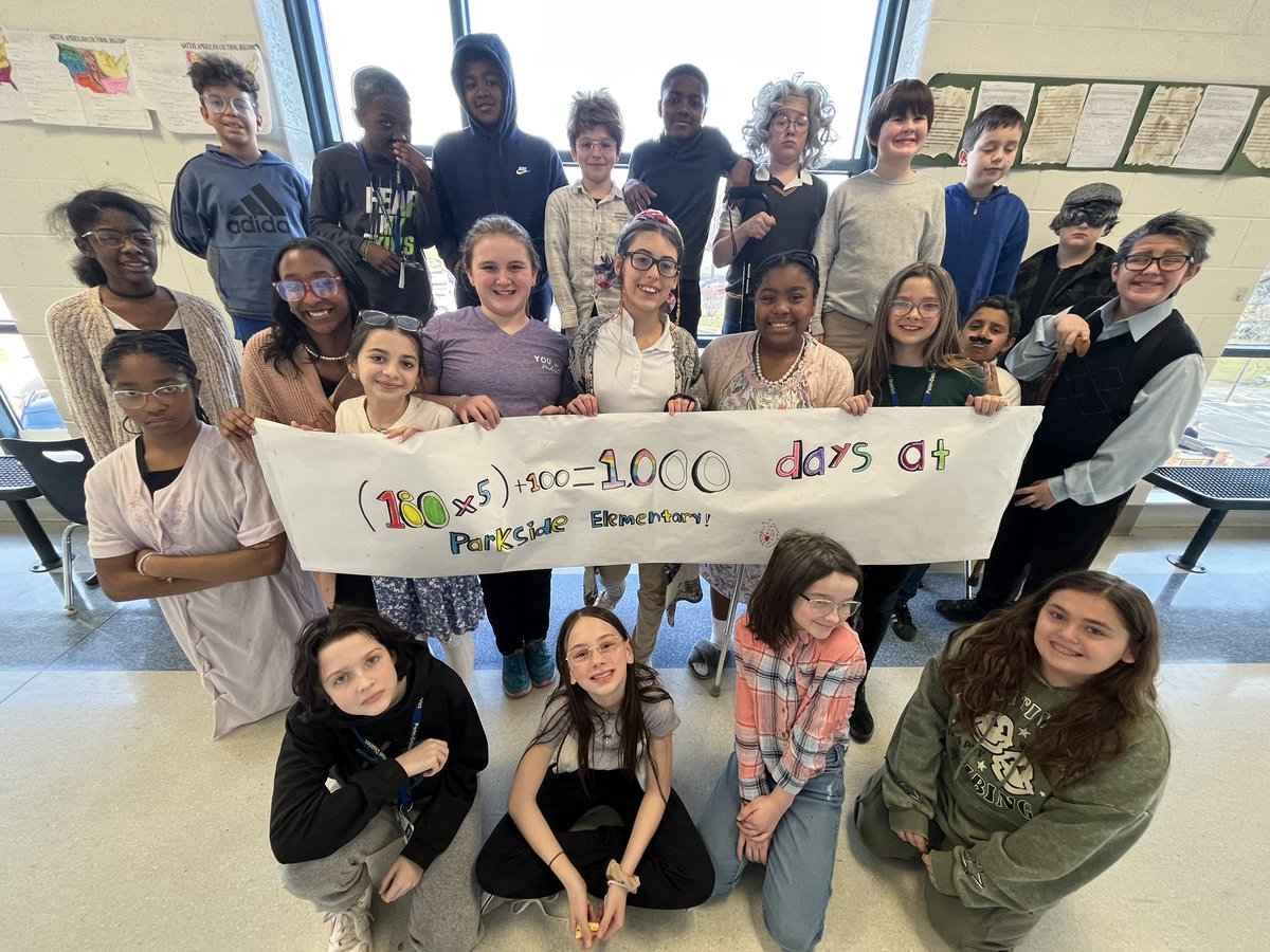 Today, we celebrated our 100th day of being in 5th grade, and our 1000th day at Parkside Elementary! #PennDelcoProud <a href="/ParksideES/">Parkside Elementary</a>