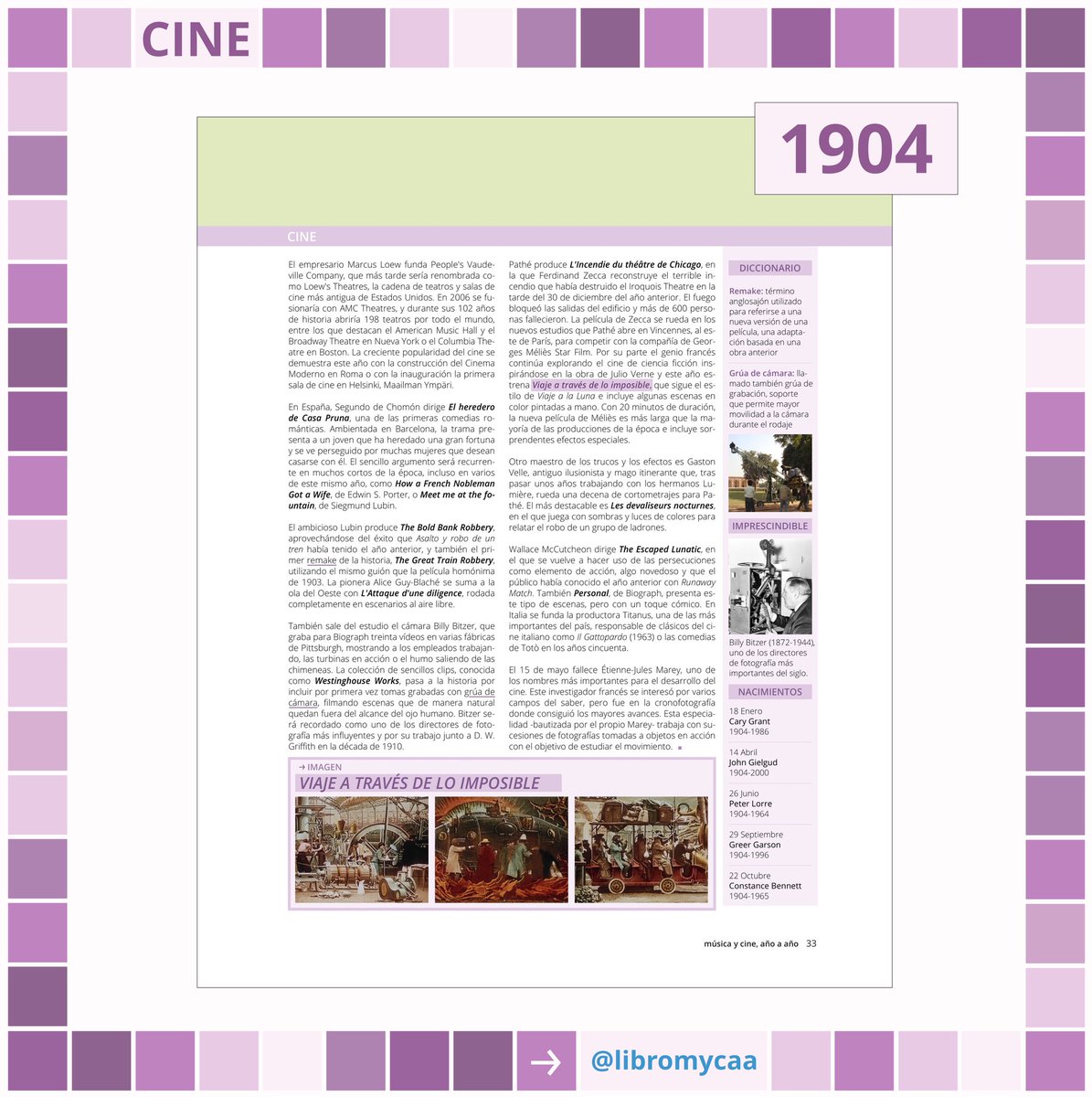MYCAAcine's tweet image. En 1904 el genio y pionero Georges Méliès estrena 'Viaje a través de lo imposible', una película de ciencia ficción con increíbles efectos especiales y cuyos fotogramas son coloreados a mano en el laboratorio #mycaa
