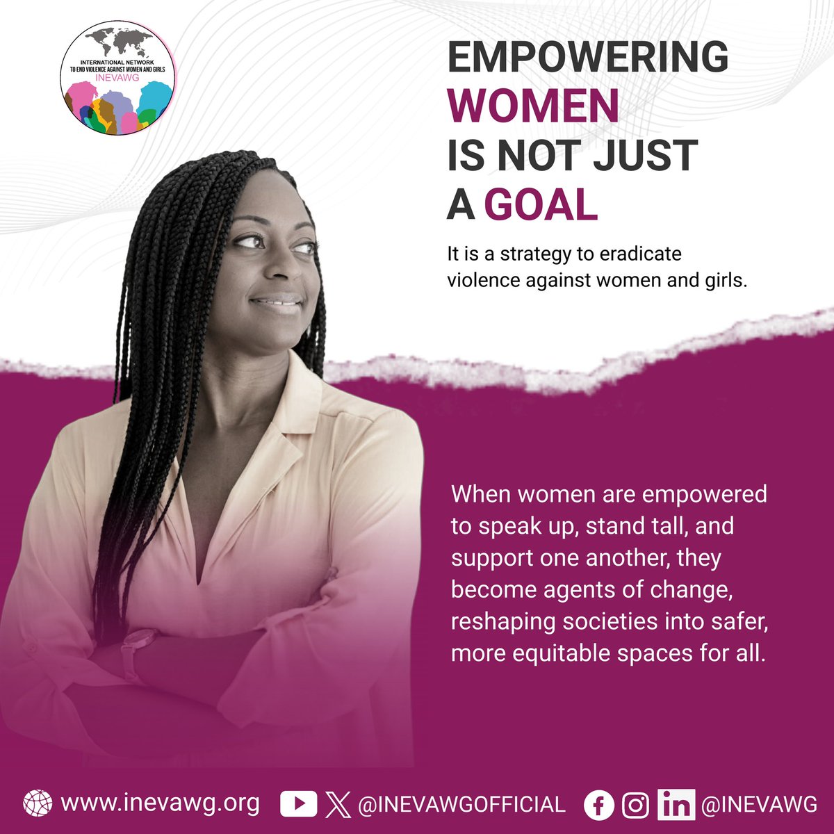 Our mission is to empower women and repoliticize our efforts. We aim to restore the political nature of our work, advocating for women's rights and challenging systemic inequalities.

#INEVAWG #EndVAWG #PoliticalAction #VAWG #Repoliticization