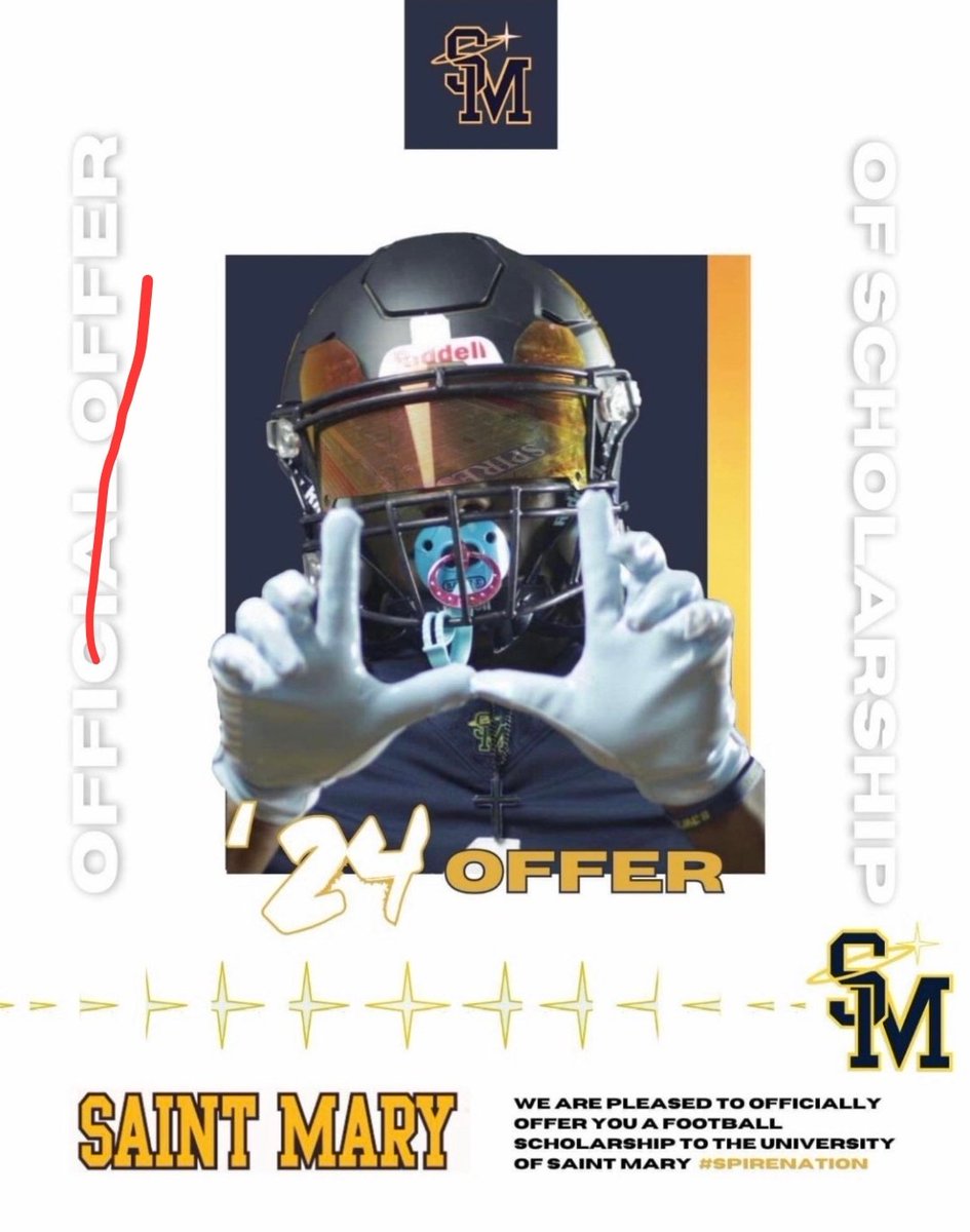 After a great conversation with @Coach_Rlopez, I'm excited to announce I have been offered by the University of Saint Mary @ghighfootball @HC_Gonzalez_ @CoachWillGHHS