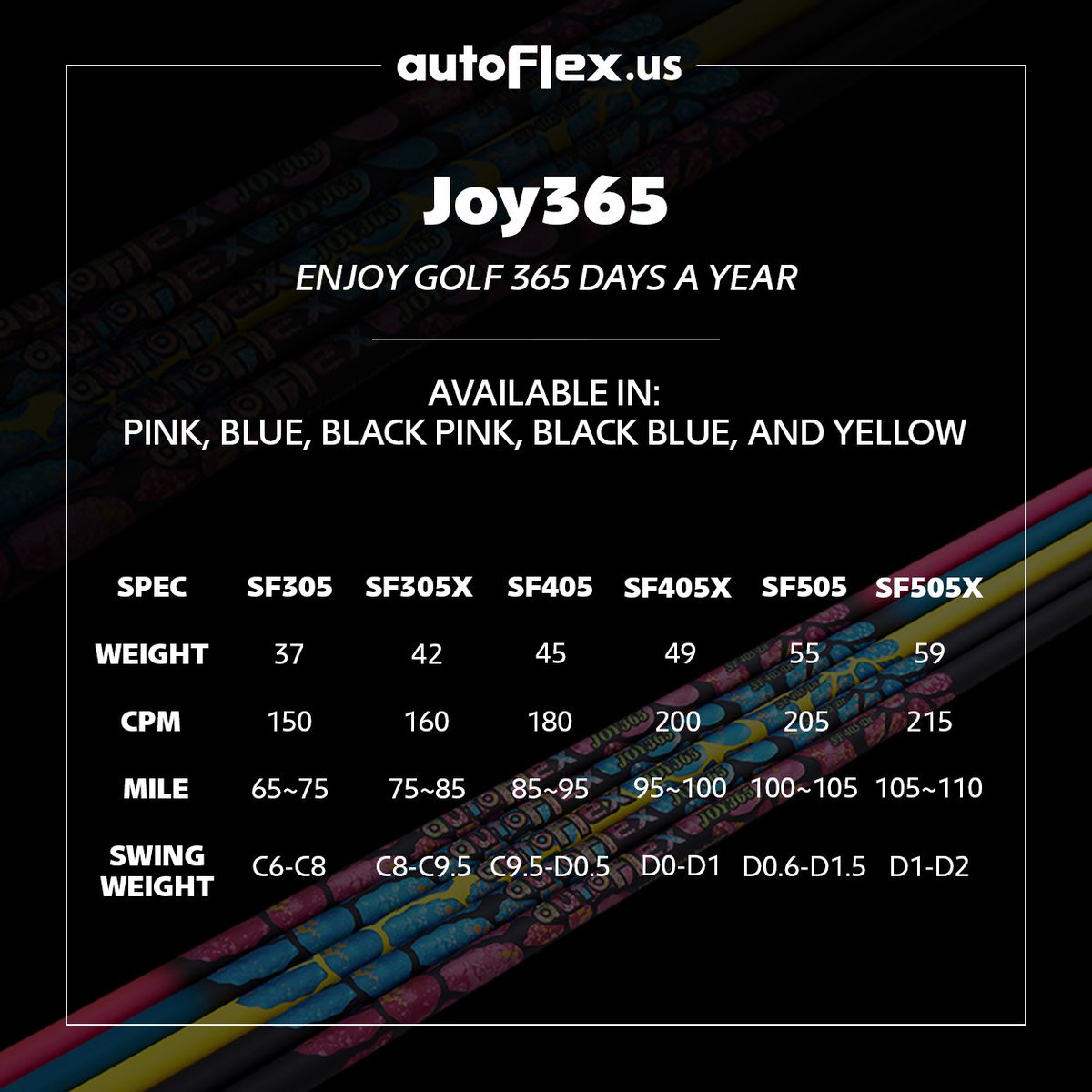 autoflexus's tweet photo. Have you ordered your autoFlex #Dream7 or #Joy365 Driver Shafts yet? Don’t know which one to get? Let’s break it down each of these unique models 🏌️
All #autoFlex models of the Dream7 and Joy365 are now available to purchase on our website! https://t.co/QVOAV1wCEU