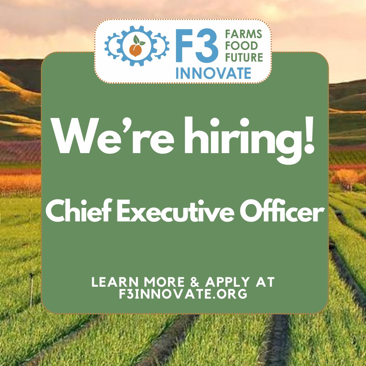 Join us in shaping our future! F3 Innovate is on the lookout for a passionate and creative founding CEO to pioneer innovation in climate-smart agri-food tech. Apply now to lead the charge by visiting the link in our bio! #WhateverItTakes #CentralValleyEconomy
