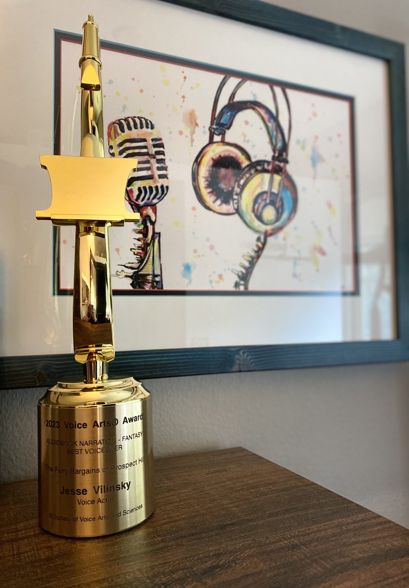 Special Delivery! Look what arrived today! 🥰 Thank you @HachetteAudio @RowennaM @AudioGenius & @SovasVoice @VoiceArtsAward - so proud to display this - now go listen to THE FAIRY BARGAINS OF PROSPECT HILL!