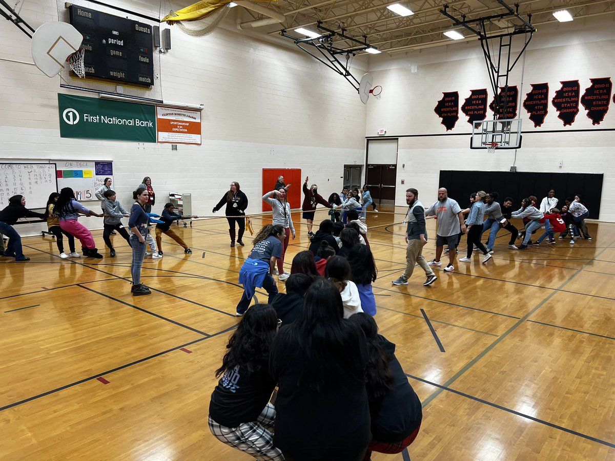 Always fun to see the team building <a href="/DeKalb428CRMS/">Clinton Rosette MS</a> between the 8th grade WEB leaders and their 6th grade groups! #relationships #1barb