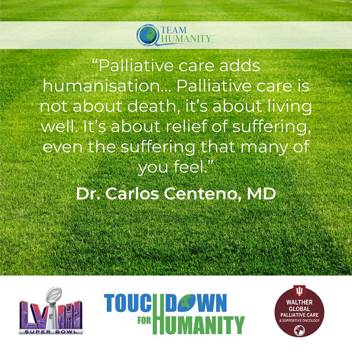 While 🌎 watches @49ers @chiefs clashing in #SBLVII, we unite in our #humanity & honor world-class #PalliativeCare teams who score #TouchdownforHumanity & honor HumanRights 🎥 bit.ly/3uzE0Eo @CBSports @NFLPA @FirstTake @TurnerSportsEJ @taylorswift13 @atlantesPS @DrTedros