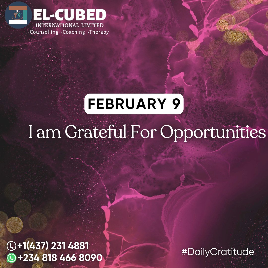 For the opportunities that have led to my growth, better achievements, better finances, and many more, I AM GRATEFUL.

What are you grateful for today?

#dailygratitude 
#gratefulalways
#countingblessings