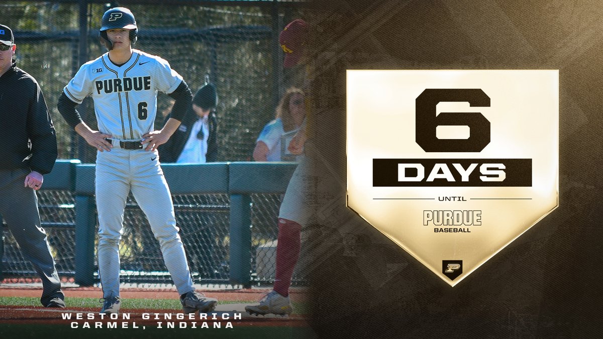 PurdueBaseball's tweet photo. 6️⃣ @WestonGingerich can go get it in the outfield as 1 of 4 active Boilers with us since Fall 2020.

🚀 Doubled in his 1st Purdue AB
🪙 Defensive upside made him regular late add in OF
🚂 Caught final 2 outs of big Friday W at UMD
🎓 In line to graduate as 3-time Academic All-B1G https://t.co/RmOabjP3da