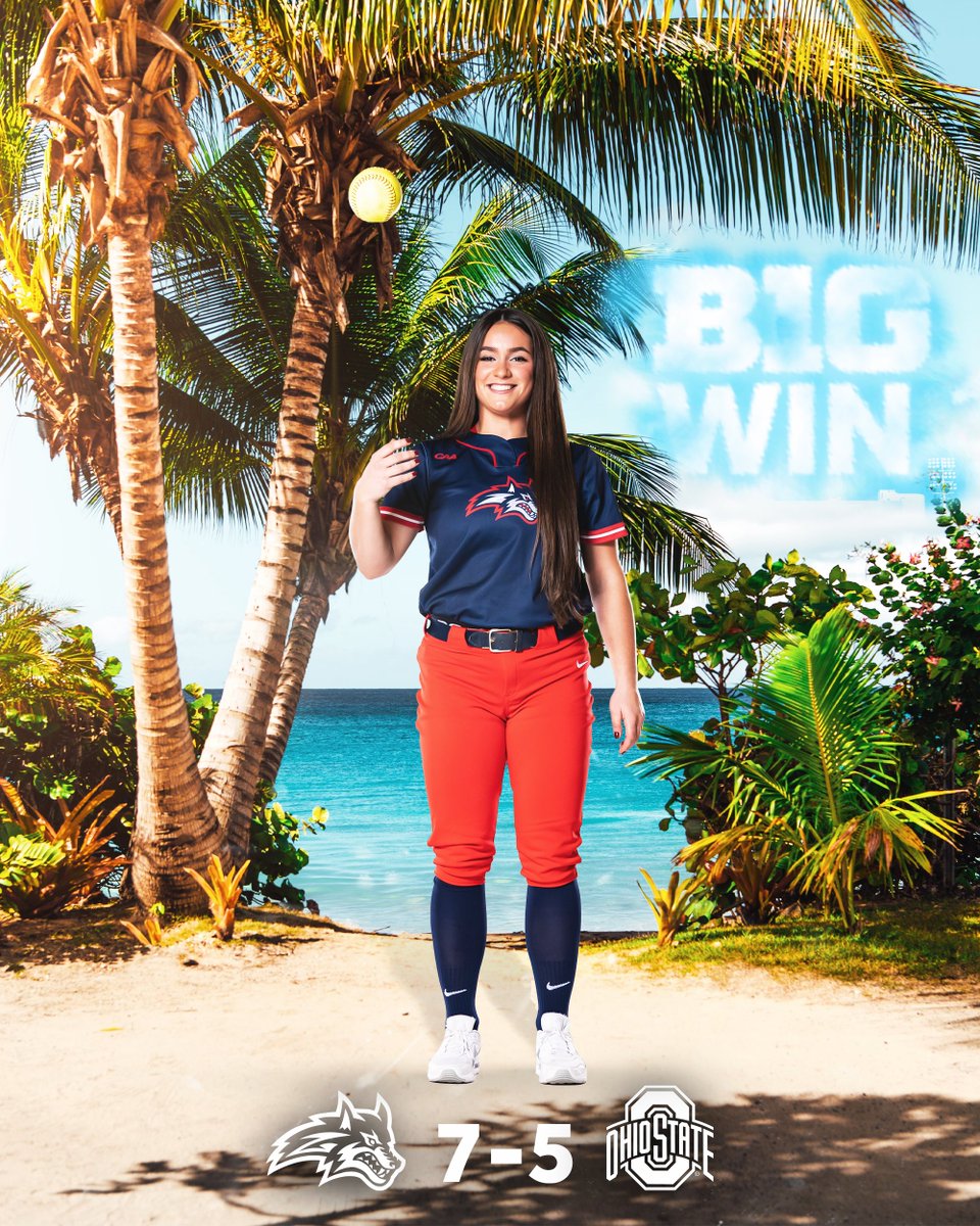 StonyBrookSB's tweet photo. 𝐏𝐎𝐖𝐄𝐑 𝟓 𝐖𝐈𝐍 𝐈𝐍 𝐏𝐀𝐑𝐀𝐃𝐈𝐒𝐄 🏝️

The Seawolves knock off Ohio State, picking up a power-five victory for the second straight season!

🌊🐺 x #BurnTheShip x @NCAASoftball https://t.co/TBGLpIZ3bf