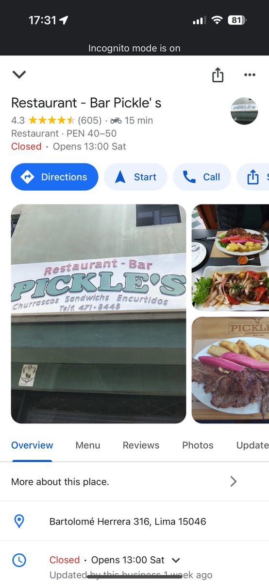 fireproofval_'s tweet photo. @evelintorrealva Pickle's en Lince!

Pedí lomo para 2 y era gigante https://t.co/vX6i3uwGo3