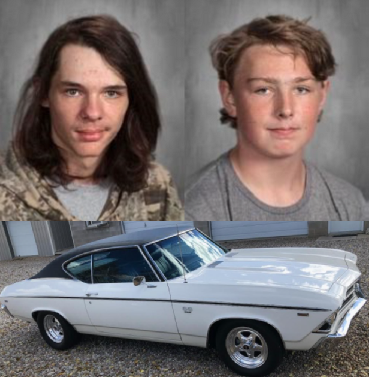 BNODesk's tweet photo. WANTED: 16-year-old boys from Wyoming allegedly planning to carry out a shooting.

Otis Edlund and Quintin Wyrick stole a car, along with guns, from a garage in Lander, WY.

They reportedly texted a friend about "shooting up a preschool in Texas."

Call 911 if seen. https://t.co/sHMslHInI2