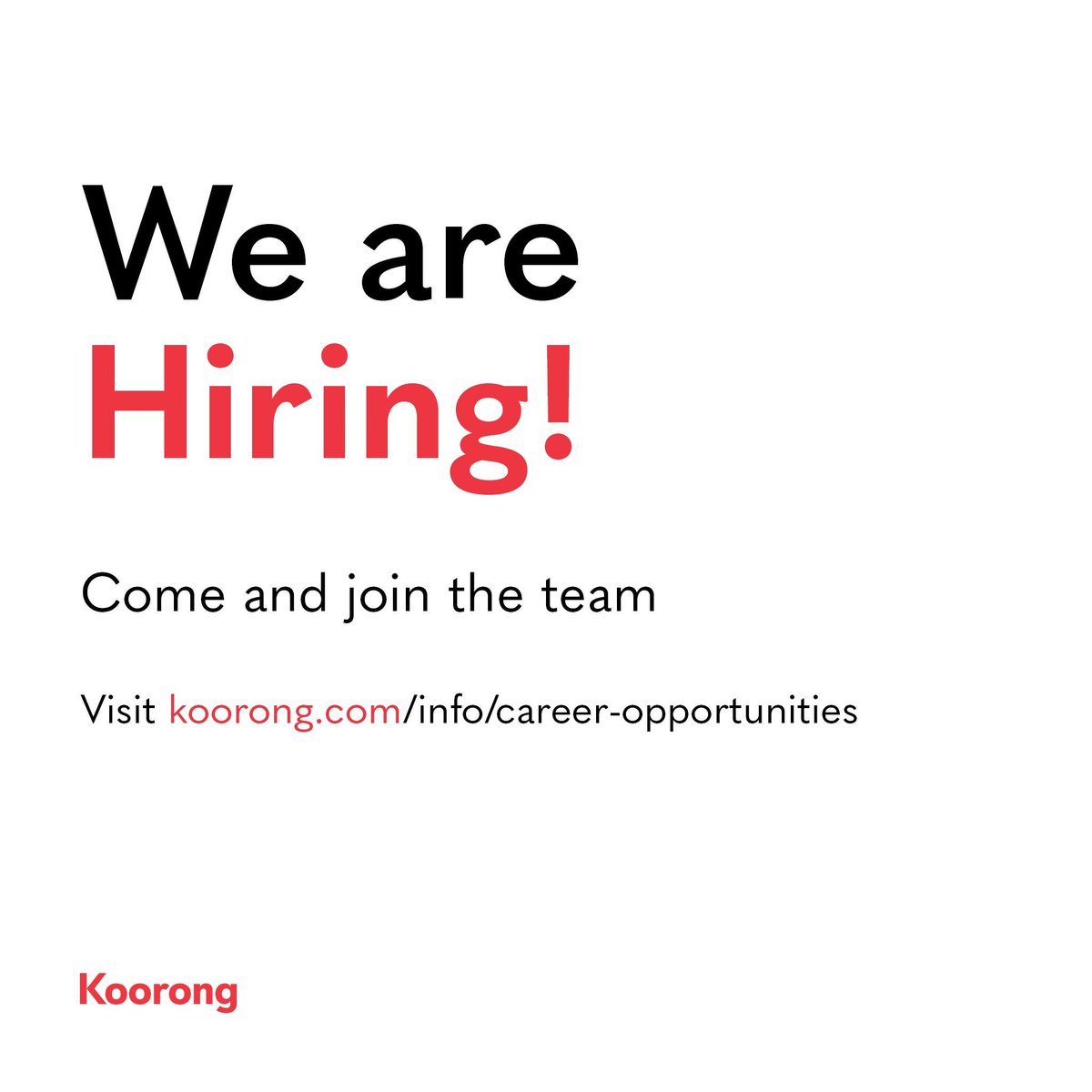 🚨 We Are Hiring 🚨 

There are new and exciting Career Opportunities with our team here at Koorong!

Join a brand that's bigger than itself and help contribute towards a greater mission in everything you do ❤️ 

buff.ly/3SrBhor