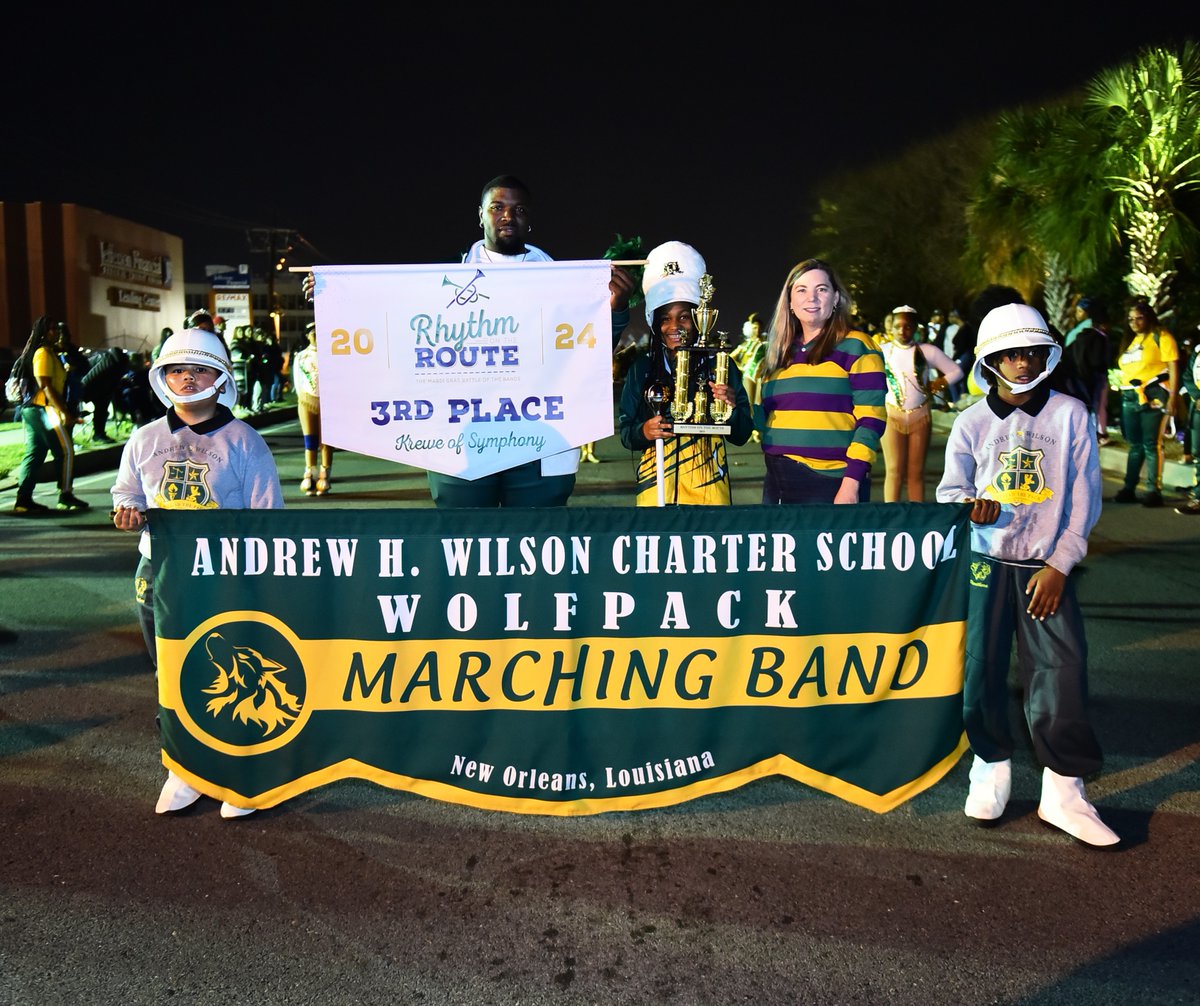 Congratulations to last night's <a href="/kreweofsymphony/">Krewe of Symphony</a> Rhythm on the Route winners! 

1st Place: Bonnabel High School
2nd Place: East St. John High School
3rd Place: Andrew H. Wilson Charter School