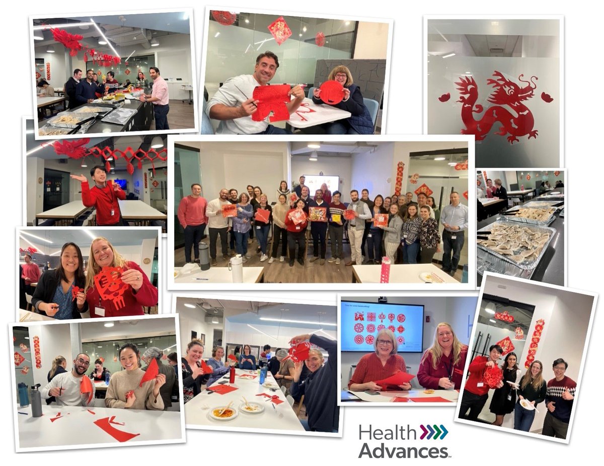 HealthAdvances's tweet photo. Wishing all who celebrate a Happy Lunar New Year! May the Year of the Dragon bring prosperity, joy and wisdom to all.
 
Colleagues in our Boston office celebrated with festive food, vibrant decorations, and traditional paper cutting! #LunarNewYear #YearoftheDragon https://t.co/l5KQSNEbRm