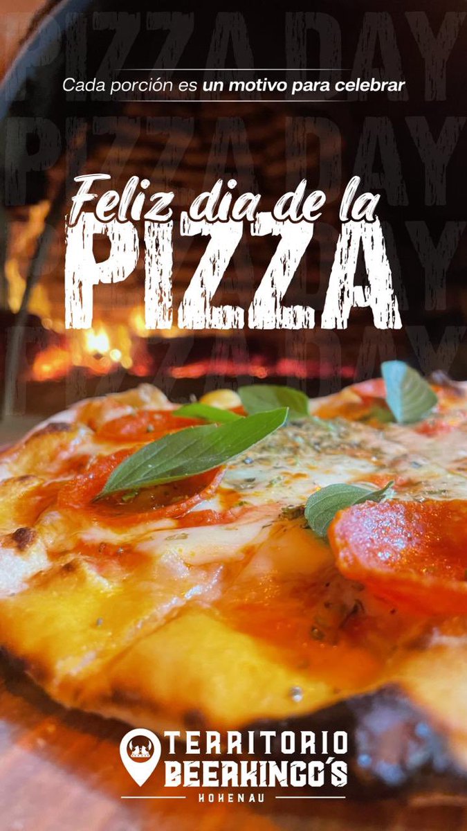 Happy pizza’s day 🍕
Te esperamos hoy en el Territorio para celebrar con las mas ricas pizzas al Tatakua 🍕🔥

#PizzaDay #Pizzalovers #pizzaaltatakua