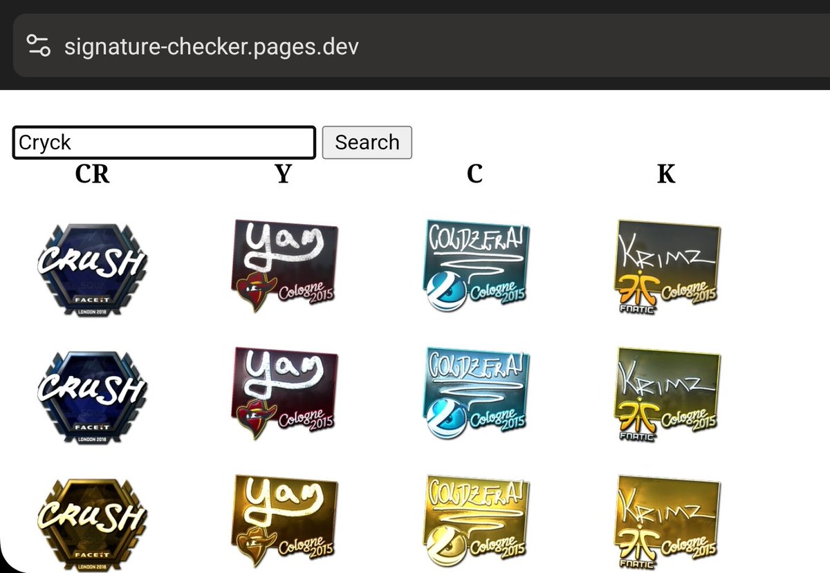 I just made a small tool for the new sticker crafts. Specifically for names/strings. Let me know if you have any feedback.

Check it out here: signature-checker.pages.dev

@ohnepixel <a href="/kwaxxi/">Kwaxxi</a>