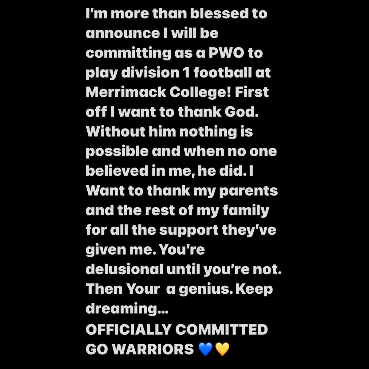 101% COMMITTED 💙💛 GO WARRIORS
<a href="/CoachGennettiMC/">Mike Gennetti</a> <a href="/_CoachTC/">Tim Christensen</a>