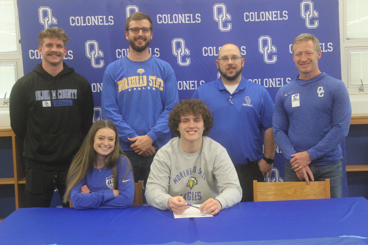 Oldham County senior Zach Hohman signed today to play football at Morehead State University.
