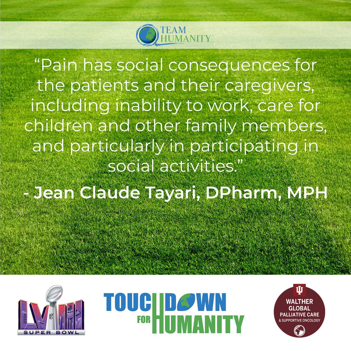 Thrill of victory & pain of defeat will be revealed in #SBLVII –as in life, where we're connected in our #Humanity & as #PalliativeCare teams soften suffering to score #TouchdownforHumanity 🎥 bit.ly/3uzE0Eo @NFLPA @CBSports @ESPN @DrTedros @APCAssociation @49ers @Chiefs