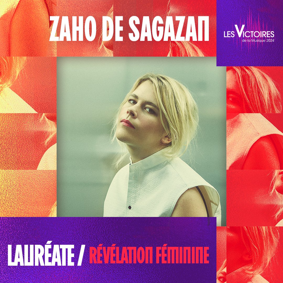 LesVictoires's tweet photo. #RévélationFéminine 🎵
C'est une véritable consécration ! @zahodesagazan remporte sa 4ème Victoire de la soirée en tant que Révélation Féminine des #Victoires2024, bravo à elle ! #VictoiresDeLaMusique https://t.co/NbfkygNBOH