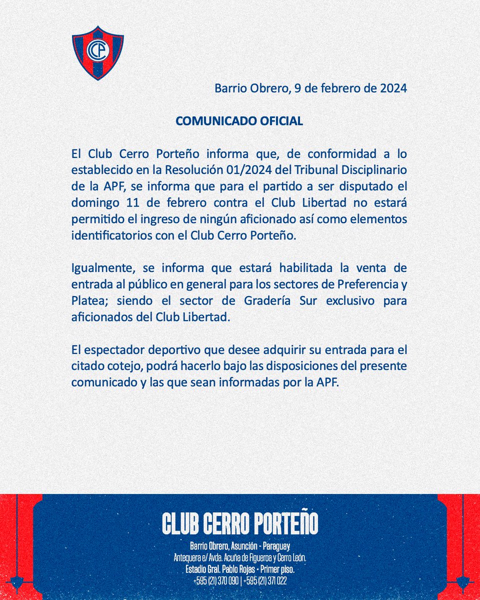 Comunicado Oficial.