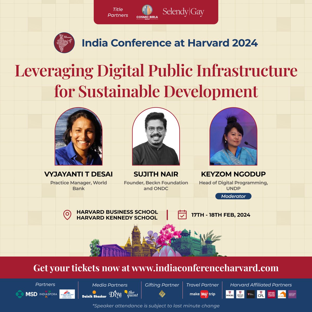 Join esteemed panelists @vyjayantidesai, Practice Manager at the World Bank, @SujithNairK, Founder of Beckn Foundation and ONDC, and @KeyzomN, Head of Digital Programming at UNDP, at the India Conference for an insightful discussion on leveraging DPI for sustainable development.