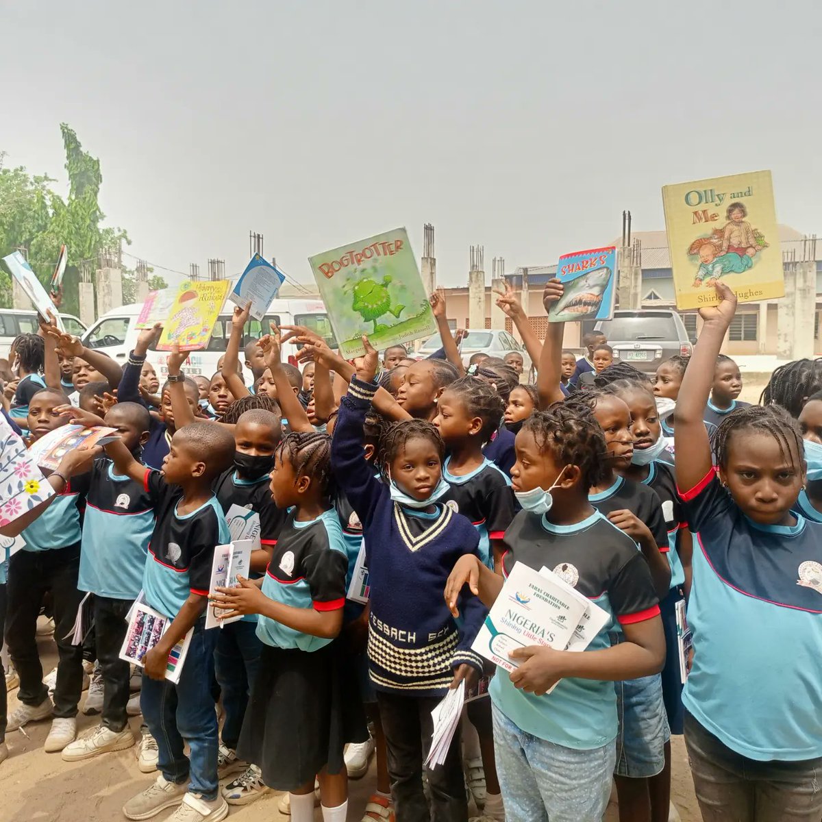 hrfngo's tweet photo. In commemoration of #WorldReadaloud Day on 7th Feb 2024, Hope Restored Initiative  Collaborated with Finpolnomics and Faras charitable foundation to donate Novels to the school Library of Fesbach Nursery&amp;primary school. Exercise books were also distributed to 428 pupils https://t.co/V5pUzyFgmS