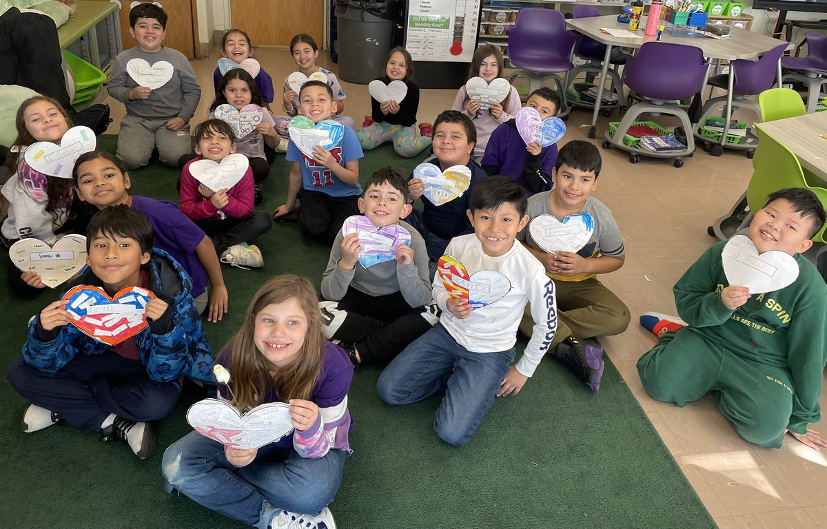 Today we spent time talking about ways to not only be kind to others, but to also be kind to ourselves. We made our own affirmation hearts filled with positive words. Then, we wrote letters to ourselves describing all the things we love about ourselves.💜 <a href="/MsFeibusch/">Kathryn Feibusch</a> <a href="/SEM_Dalers/">SEM Dalers</a>