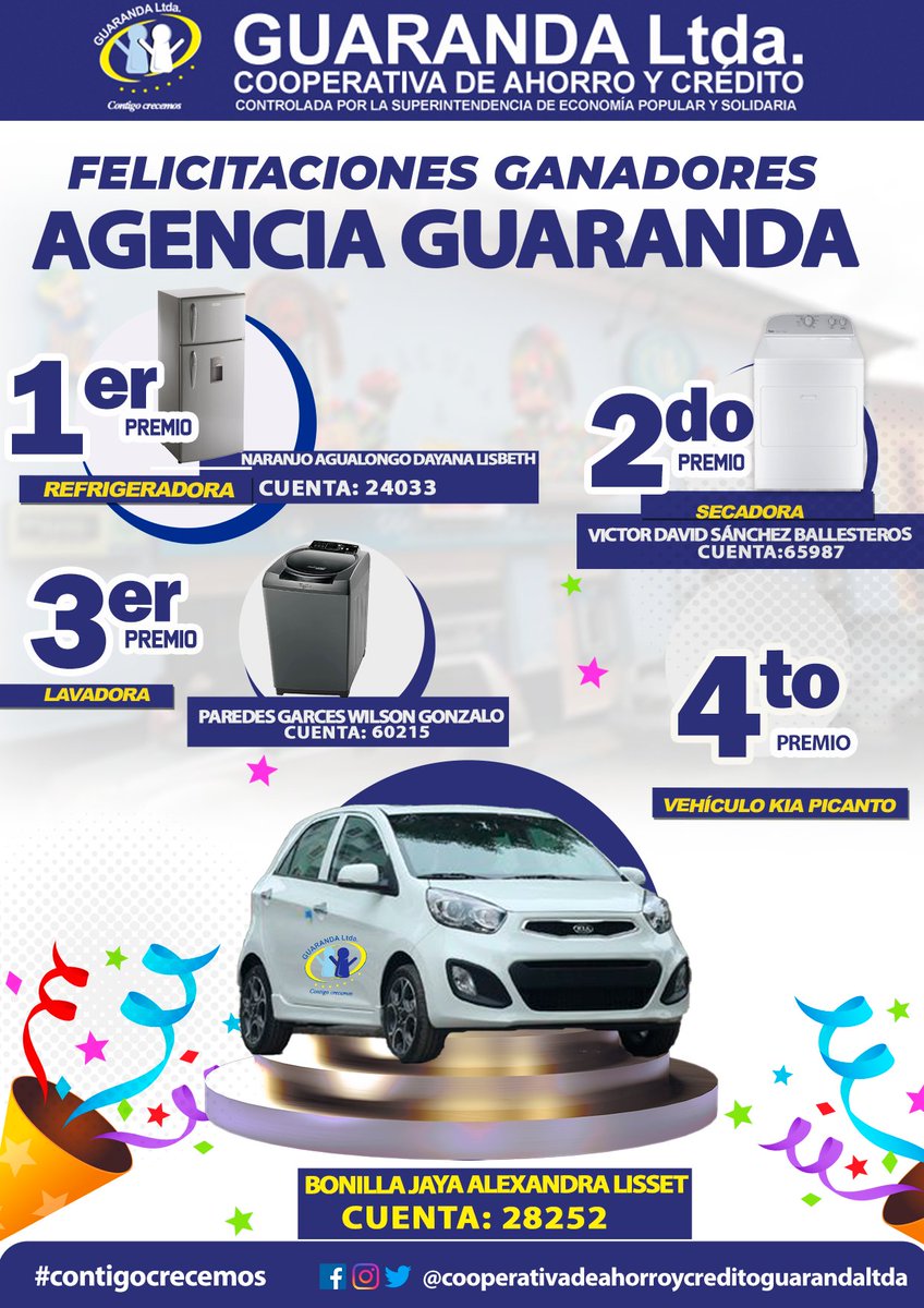 GuarandaLtda's tweet photo. 💥Hoy se llevó a cabo el esperado sorteo de fin de año correspondiente al año 2023. Felicitamos a todos los participantes y, especialmente, a los afortunados ganadores. Su confianza y compromiso son piezas fundamentales para el crecimiento y éxito institucional
#ContigoCrecemos https://t.co/tUxRXT5hTd