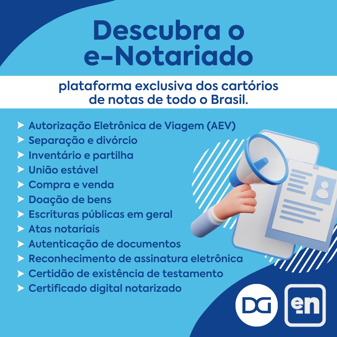 blogdodg's tweet photo. ✅ Com o e-Notariado, você pode realizar uma variedade de serviços importantes, como autorização eletrônica de viagem, separação e divórcio, inventário e partilha, união estável, compra e venda, doação de bens, entre outros. Tudo isso de forma rápida, segura e conveniente!

E o https://t.co/4iI0pulgG3