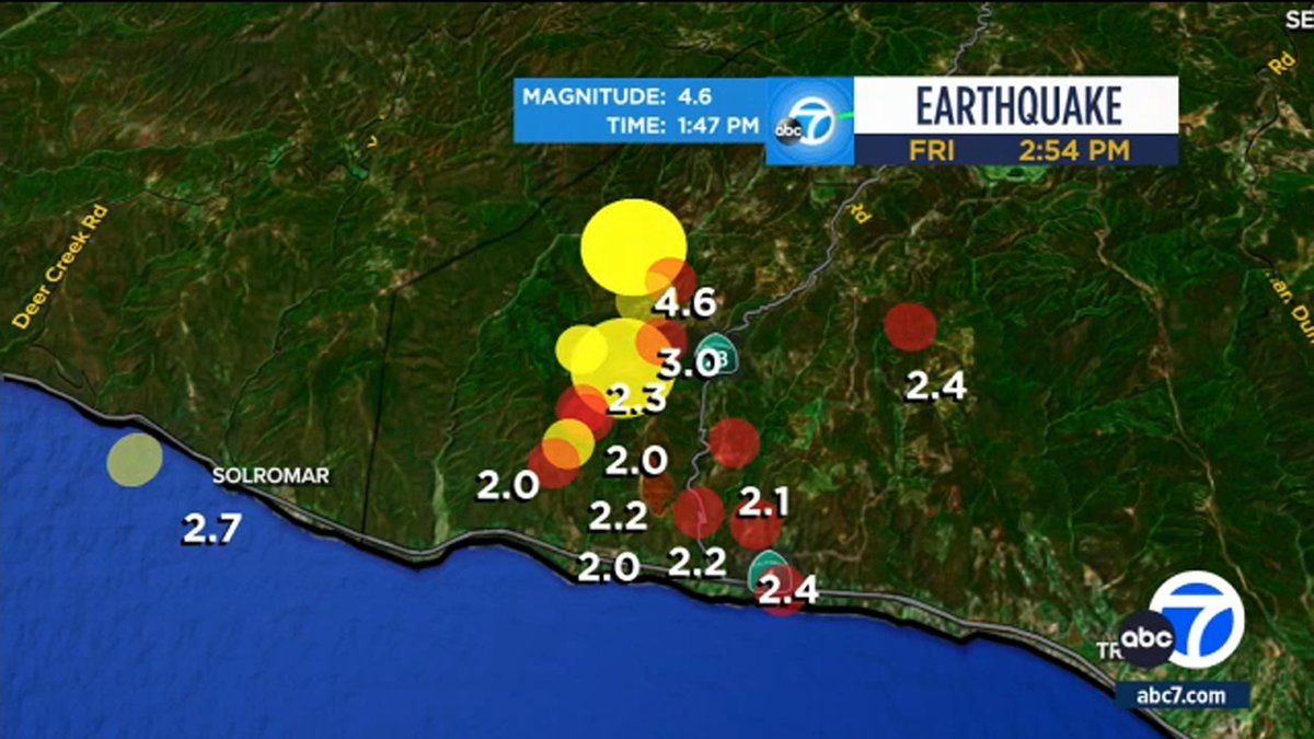 Aftershocks are expected to continue the rest of the day near Malibu after a 4.6 magnitude earthquake hit the area. About an hour after the initial earthquake, the area saw more than 15 aftershocks. Get the latest on the quake at abc7.la/3wd28NK