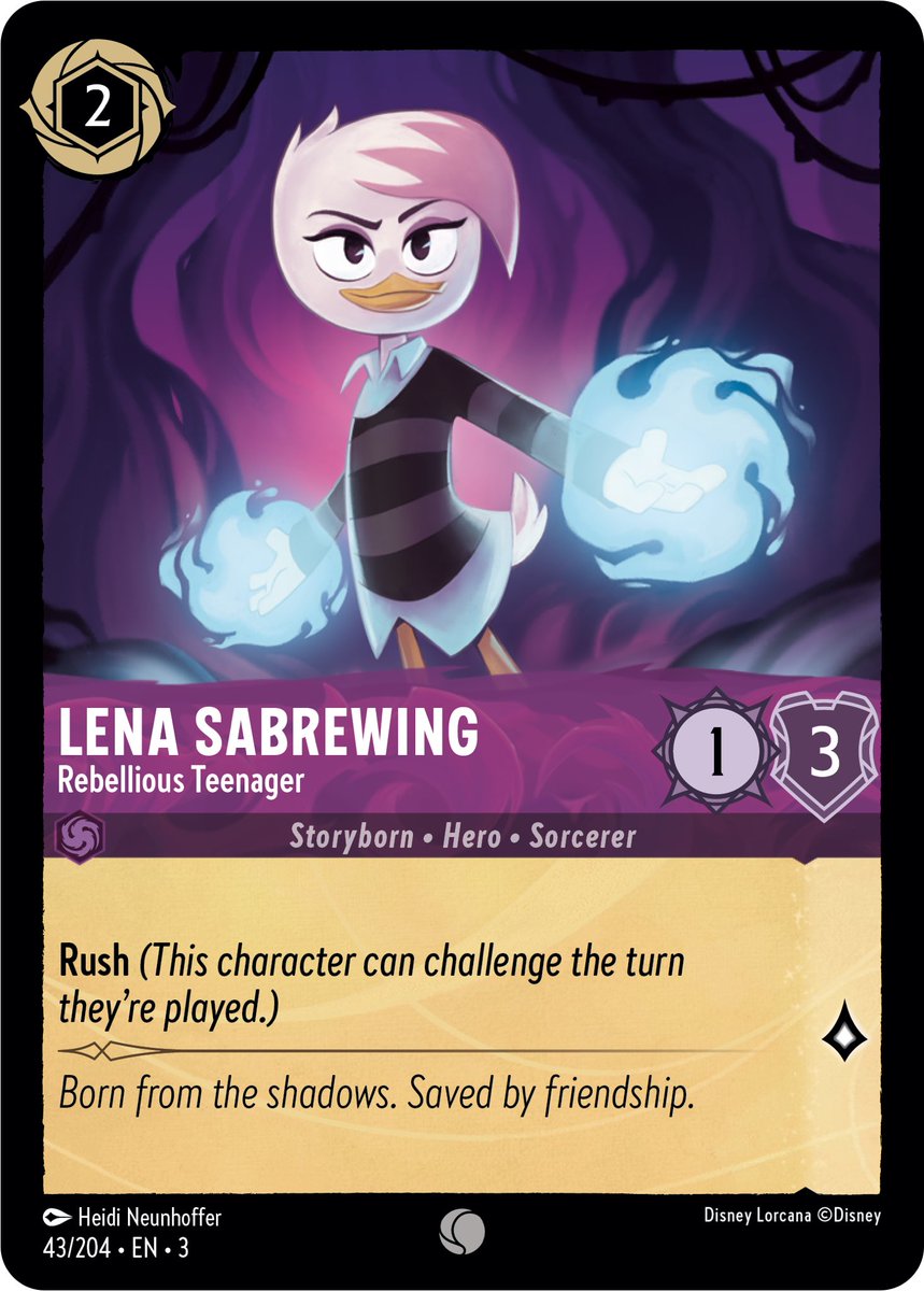My second Disney Lorcana Card was officially revealed! Was thrilled to do a  Ducktales card-- I love Lena <3