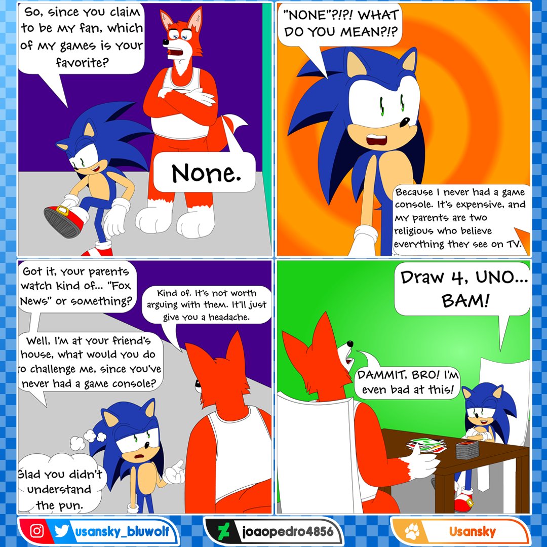 usansky_bluwolf's tweet photo. 🇺🇸 "Never had a videogame" ft. Sonic
🇧🇷 "Nunca tive vídeo game" ft. Sonic
#sonicthehedgehog #sonic #sega #sonicfanart #furryart #furryfandom #tails #milestails #tailsthefox #sega #art #digitalart #anthroart #digitalartist #sonicart #sonicteam #fanart #furry #furries #furryartist https://t.co/krjsszuTM4