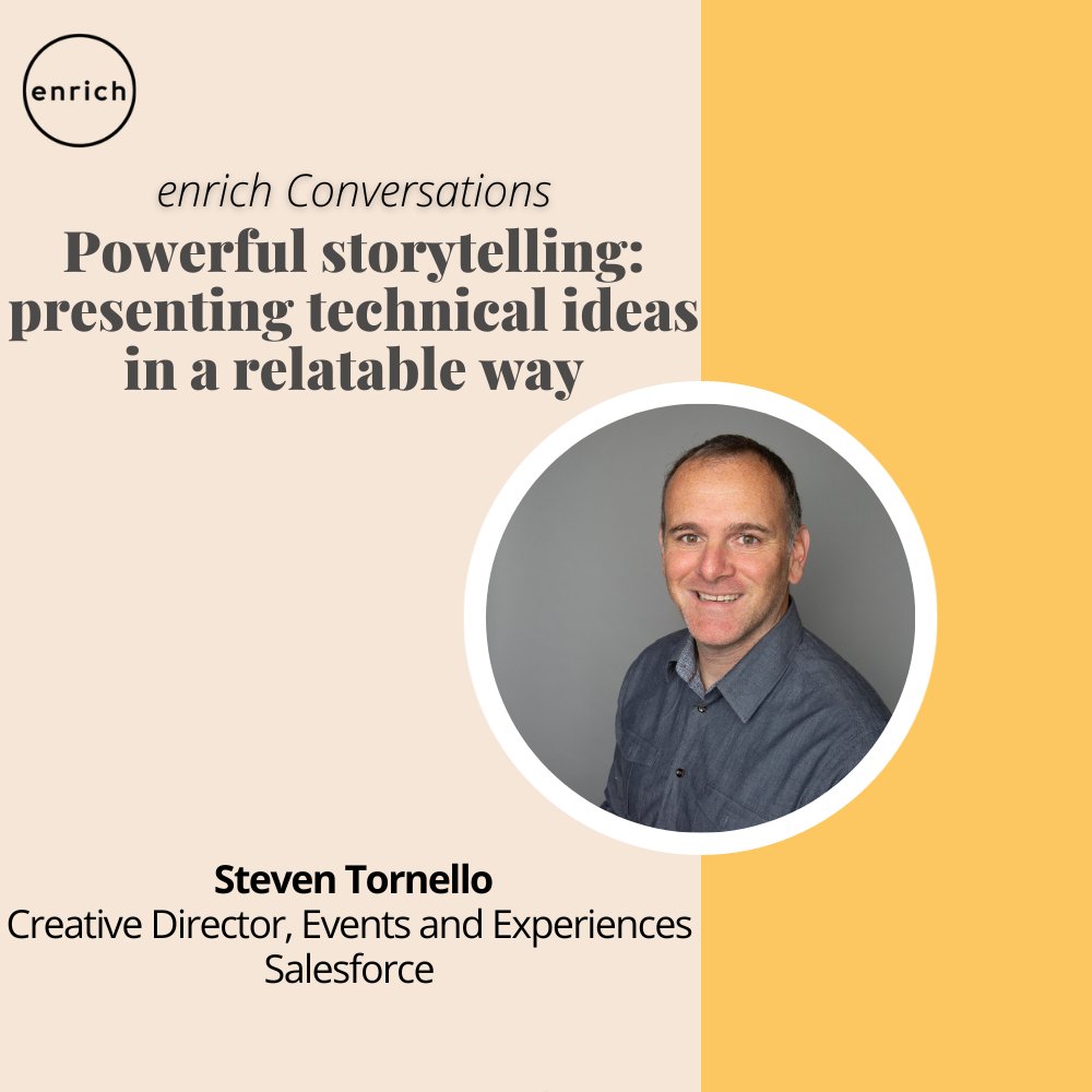 Powerful storytelling: presenting technical ideas in a relatable way Join Steve Tornello (@steveohville), Creative Director at @salesforce to explore this question on Feb. 23rd at 10am PT RSVP at lu.ma/rxdgbajq #peerlearning #leaders #storytelling #leadership