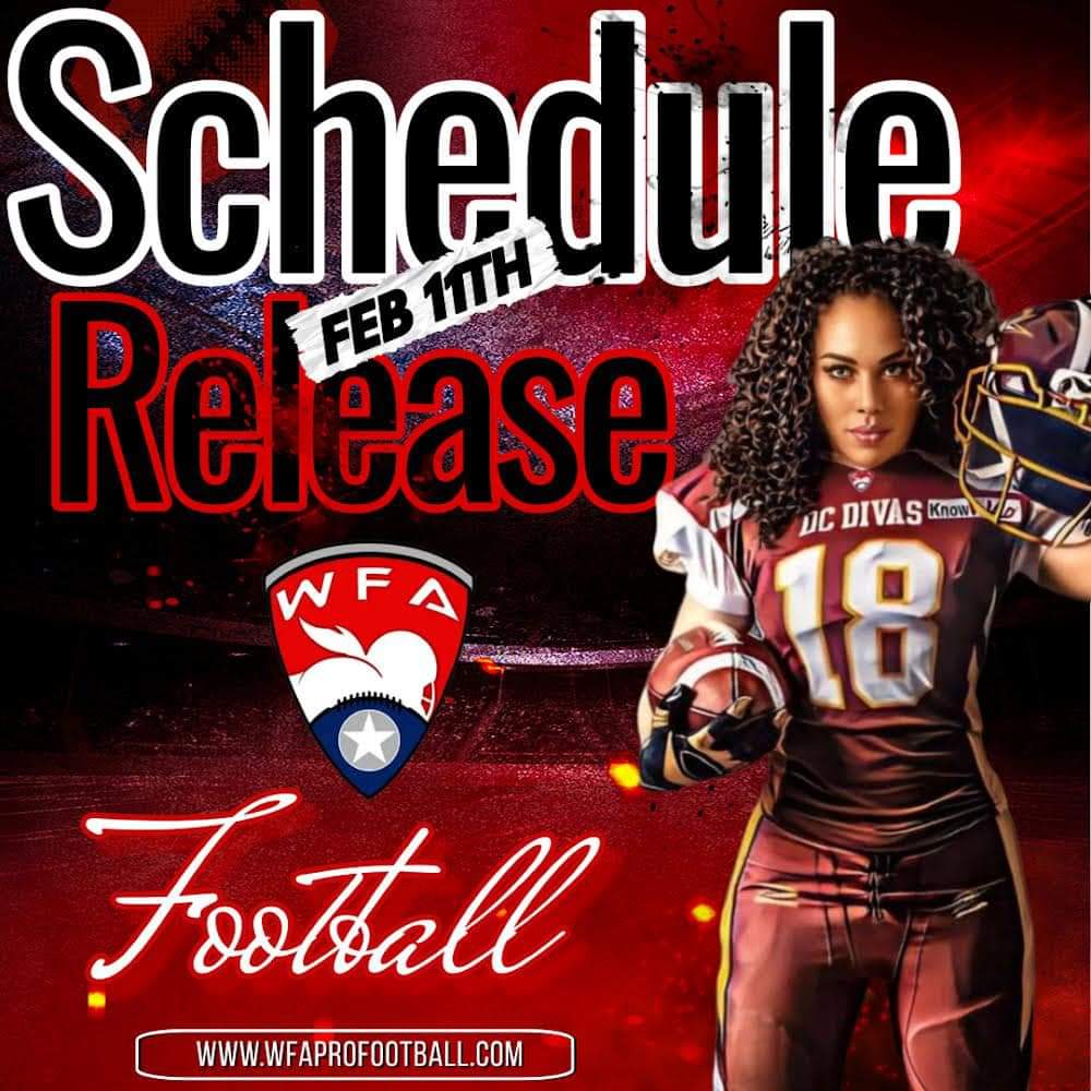 We have exciting news @WFAfootball! It’s finally here…
Stay tuned for the WFA 2024 Schedule release this Sunday.  More drops and info coming. 
#WFA #WFAPro #WFAStrong #WFA2024 #Schedulerelease