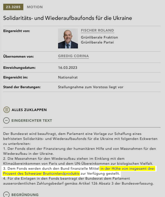 eCom_ki's tweet photo. #FDP #GLP - #Abwracker der Sozialversicherungen.
🔴 Wer 23 Milliarden in die Ukraine zu schicken für angemessen hält - 3% des Schweizer Bruttoinlandprodukts - Motion #GLP 23.3285
♦️ eine 13. AHV-Rente für unsozial und teuer hält, betreibt unglaubwürdige Politik und vergreift sich im Ton.
Ab Jan 2024 Kürzung der #Ergänzungsleistungen und dann diese als Lösung gegen Altersarmut anbieten.🤡
#AHV #AHVx13 #Renteninitiative