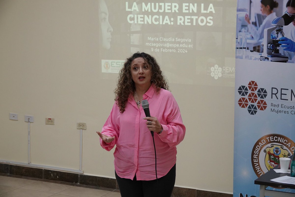 Muchas gracias a la @UTecnicaAmbato por la invitación a nuestra coordinadora nacional @mariacsegovia de @ESPEU y el apoyo a los ideales de @CientificasEC #11Feb2024 #MujeresEnCiencias Seguimos creciendo!!