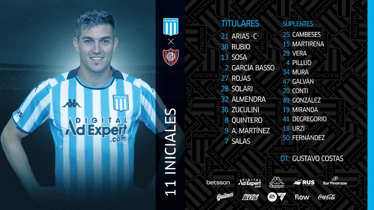 ¡LOS 11 DE GUSTAVO COSTAS PARA HOY! 🩵👊🏻