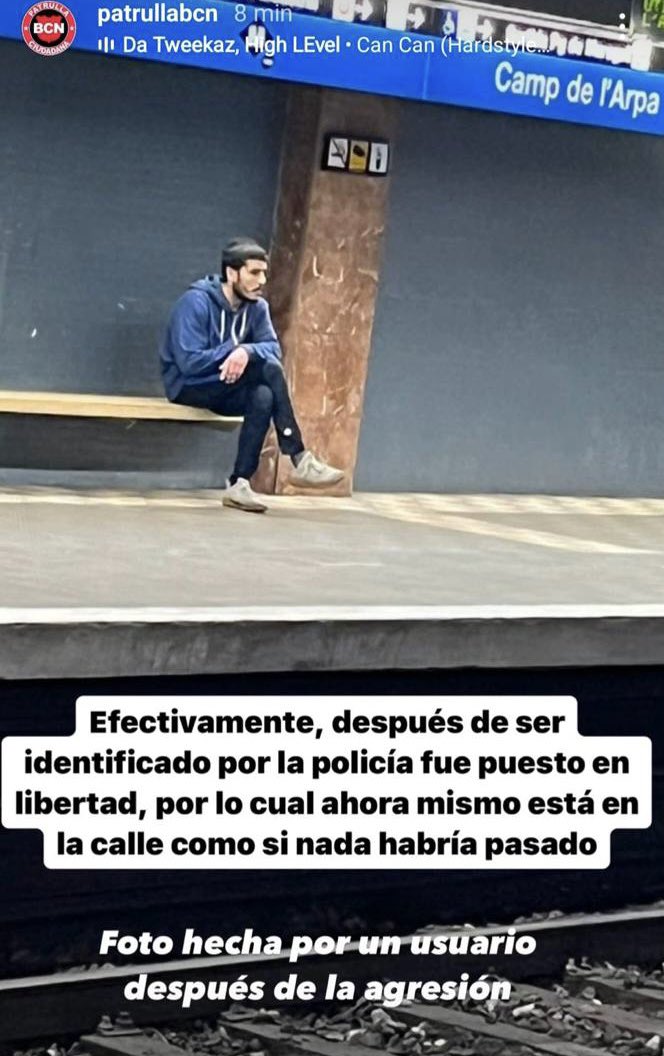 ResistenciaCat's tweet photo. #AlertaKinki L'agressor de Camp de l'Arpa deixat lliure pels Mossos després de ser identificat continua per la zona habitual https://t.co/3Cih80jxie