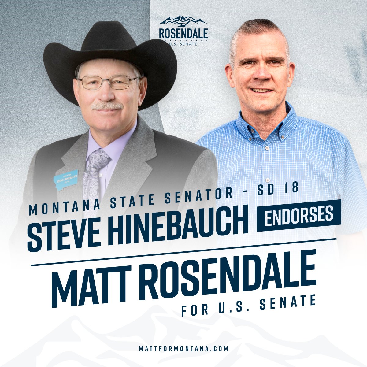 “Finally, in my lifetime we have a statesman, in Matt Rosendale, who will go back to DC and say 'Enough is enough!' We know he will fight for freedom, not just because he says he will, but because he has been doing it. I am very excited about Matt's run for the US Senate.”