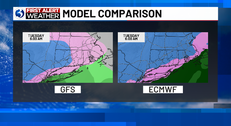 MarkDixonTV's tweet photo. Beyond the unseasonably warm weekend... we are keenly focused on Tuesday, as a coastal storm likely brings plowable snow &amp; wind to CT.  Our First Alert Team of meteorologists will keep you up to date in the coming days as to how model trends evolve, and therefore impacts... https://t.co/qIWXraXK3Y