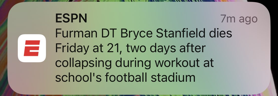 Reginald Daniel (@reggiedaniel06) on Twitter photo Prayers up for the family, teammates and coaches of <a href="/PaladinFootball/">Furman Football</a> Defensive lineman ππ½ππ½ππ½π Prayers up for the family, teammates and coaches of <a href="/PaladinFootball/">Furman Football</a> Defensive lineman ππ½ππ½ππ½π