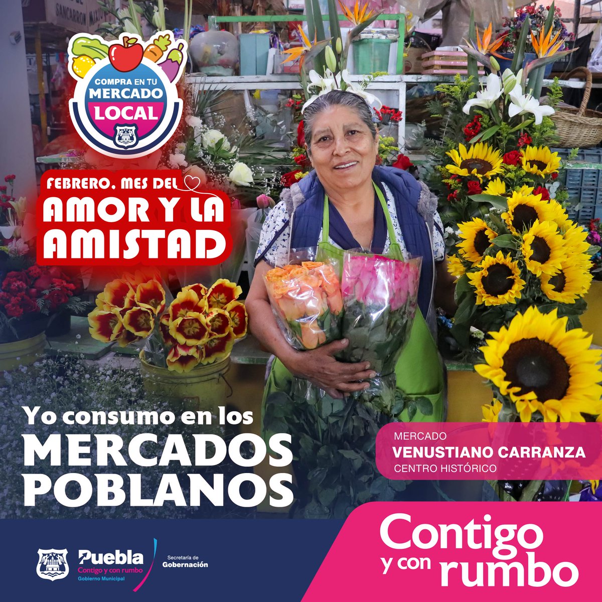 SGGM_Pue's tweet photo. 💝 Emociónate con nosotros y celebra este día del #AmorYLaAmistad 🫂 con unos preciosos arreglos florales 🌻🌹🌷 para esa persona especial.

📍Visita el #Mercado Venustiano Carranza  https://t.co/u3WMEZuEBm

#ContigoElBuenRumboSigue https://t.co/4Cao5taT1Y