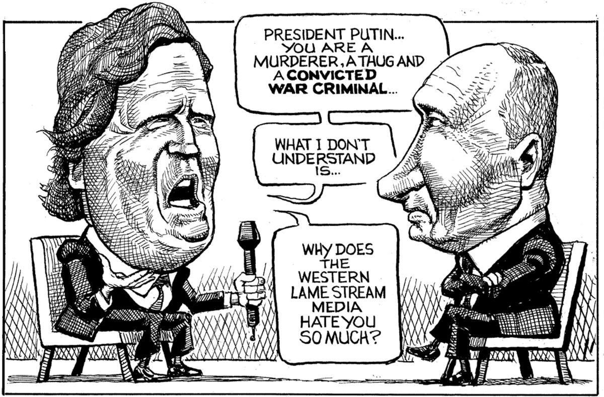 It is hard to blame anyone for skipping Vladimir Putin’s interview with Tucker Carlson. Watch closely, though, and it offers valuable insights, if probably not the kind either participant intended: econ.st/3SztGUX Illustration: KAL