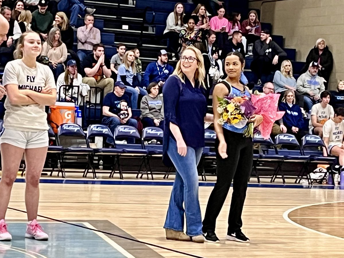 WataugaSchools's tweet photo. Happy senior night to members of the WHS women’s Basketball team and Pacers! 
🎉 💙
#WeAreWatauga @WHSPioneerPride https://t.co/YVttVMuZAM